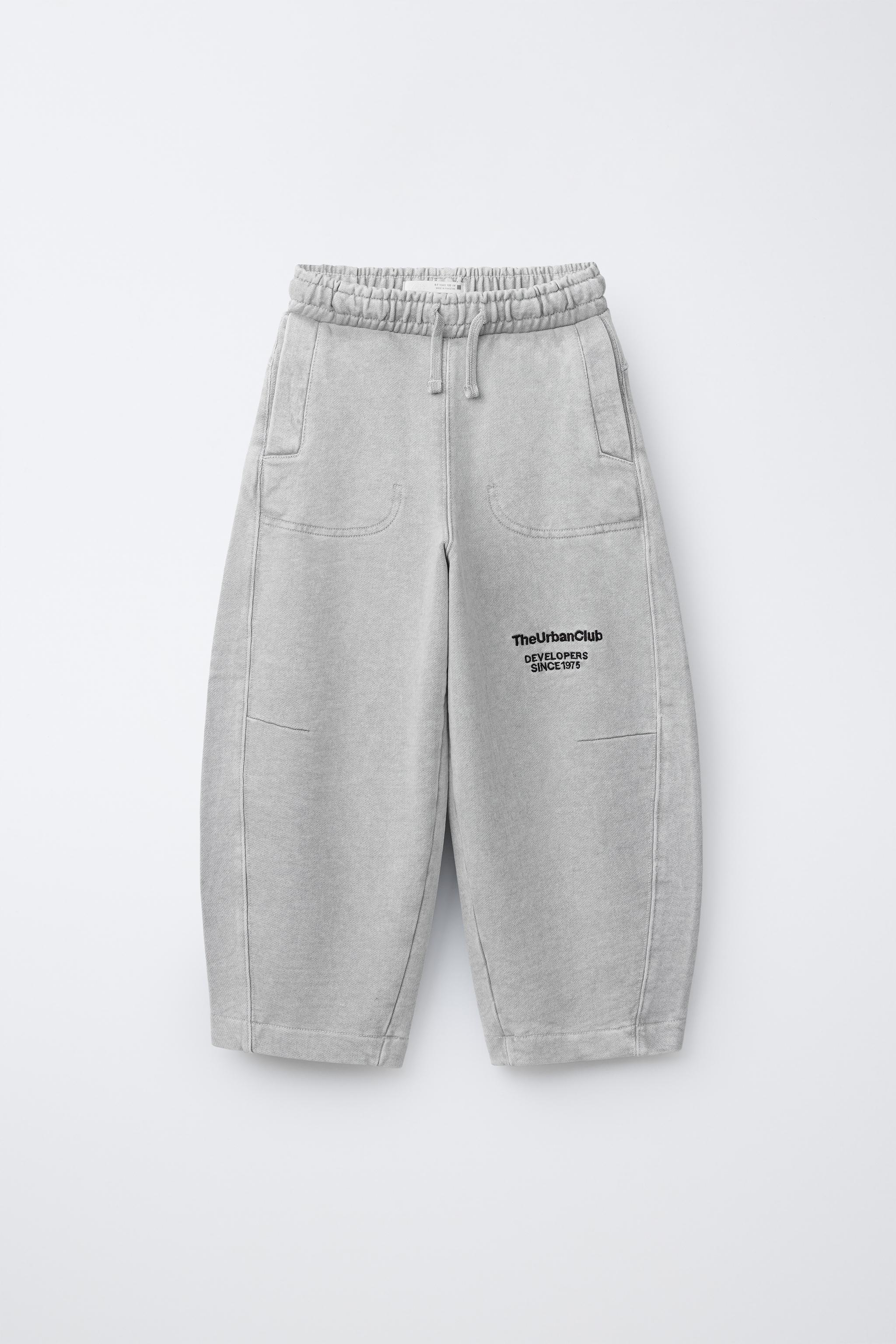 PANTALON EN MOLLETON BARREL À INSCRIPTION